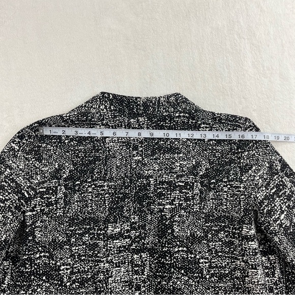 Clara Sun Woo Open Cardigan Blazer Pockets Oversized Size Med Black White - Picture 10 of 10
